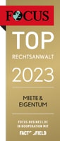 Focus Siegel: Top-Rechtsanwalt Miete und Eigentum für sjs-Partner Dr. Alexander Schneehain