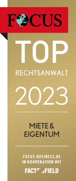 TOP-Rechtsanwalt-Siegel Miete und Eigentum für Dr. Alexander Schneehain