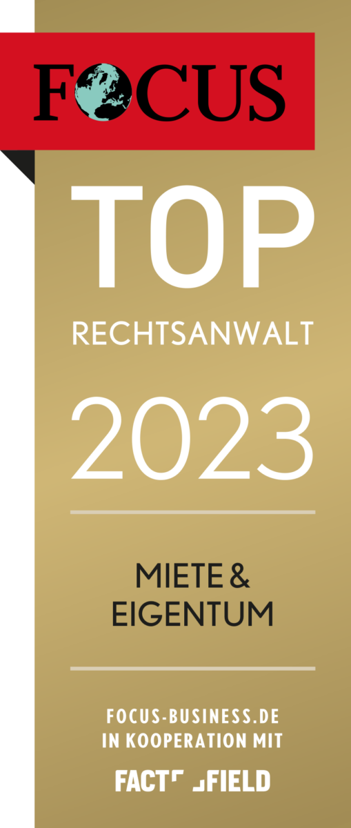 TOP-Rechtsanwalt-Siegel Miete und Eigentum für Dr. Alexander Schneehain